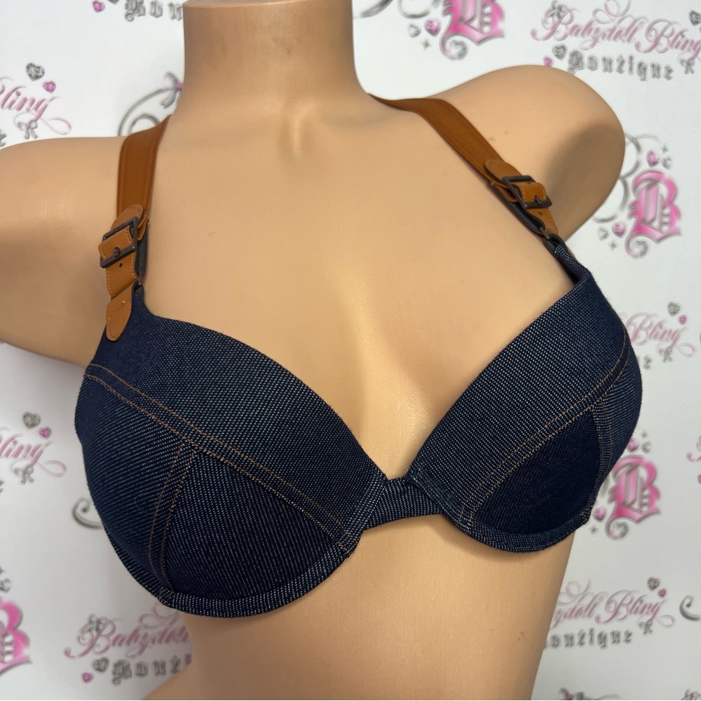 Marlies Dekkers criss-cross back bra Marlies Dekkers Calamity Jane Pushup Blue - Picture 3 of 16